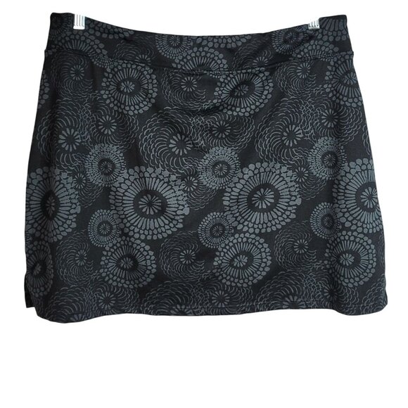 Tranquility By Colorado Clothing Black Mums Floral Skort Skirt 2X PullOn Stretch - Picture 1 of 7